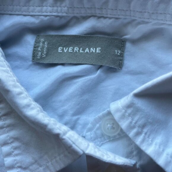 Everlane White Button Up Cotton shirt, Womens Size 12 Long Sleeve Shirt - Picture 2 of 7